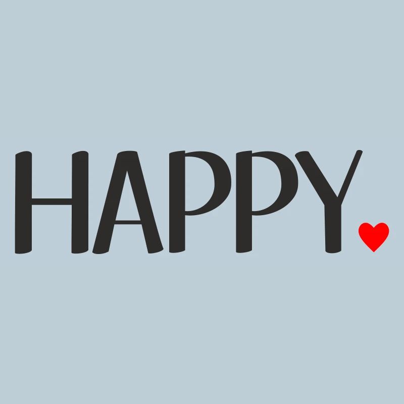 Lettres joyeuses avec cœur rouge – Texte positif