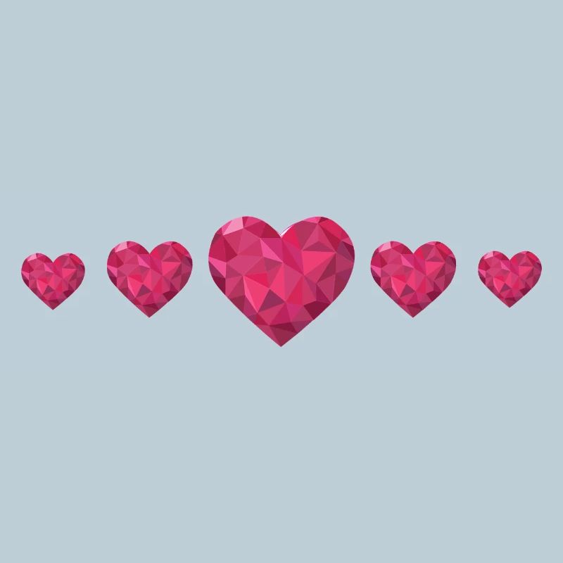 Geometrische Herzen Pink Polygon Design Liebe