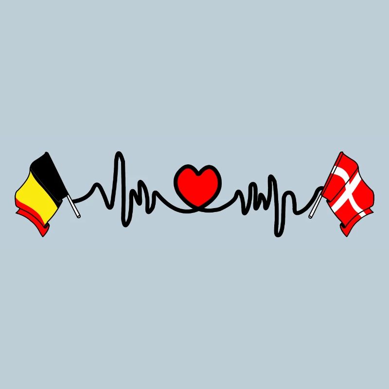 Cardio heart, Drapeau de la Belgique, drapeau du Danemark