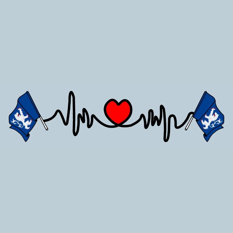 Fréquence cardiaque cardio avec drapeaux de Halland – Suède