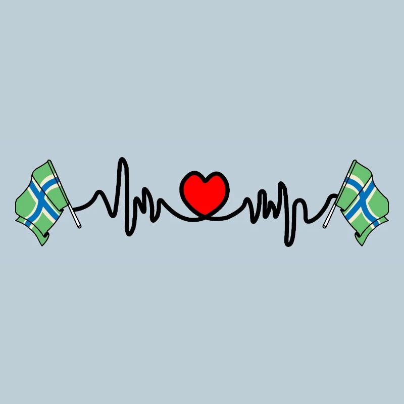 Gloucestershire Flag with Heartbeat