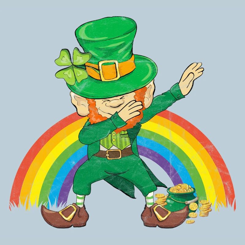 Tanzender Kobold Dabbing Regenbogen