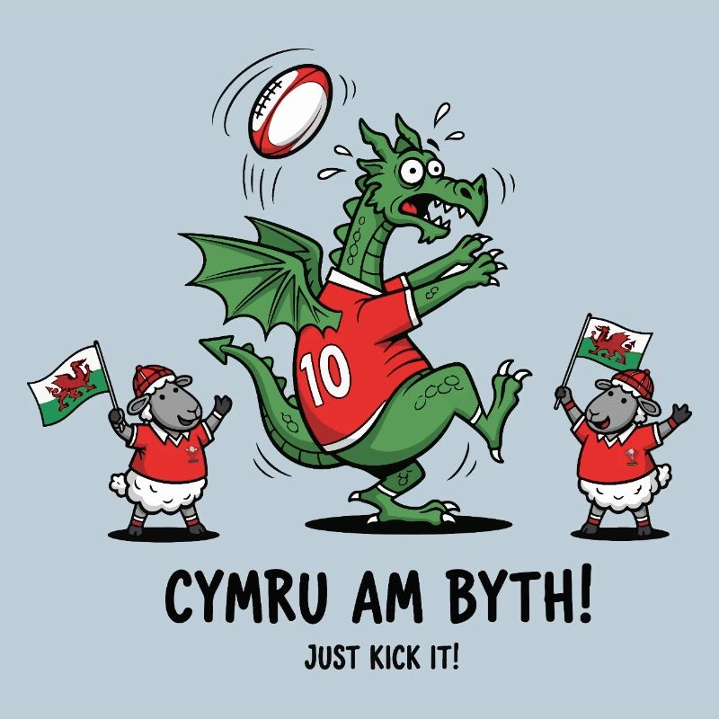 Welsh Rugby Dragon Celebration