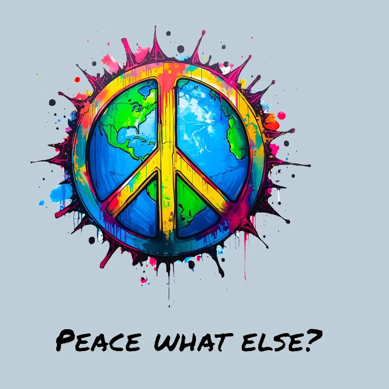 Symbole de paix dans le monde en éclaboussure colorée