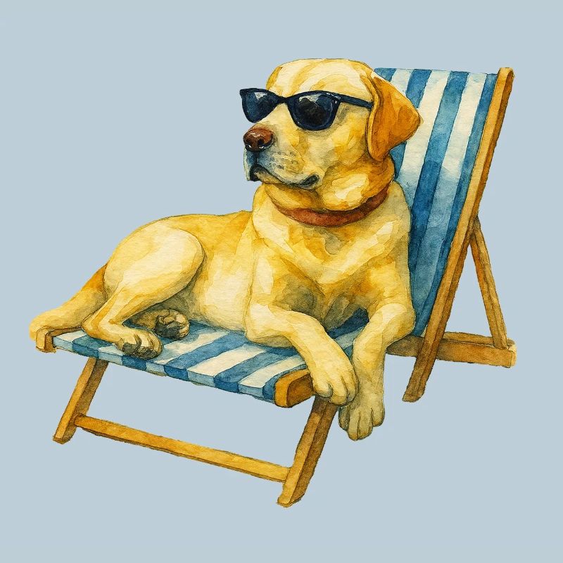 Labrador Hund Sommer Chill Geschenkidee