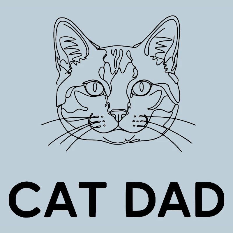 Cat Dad Minimalist Cat Line Art Gift