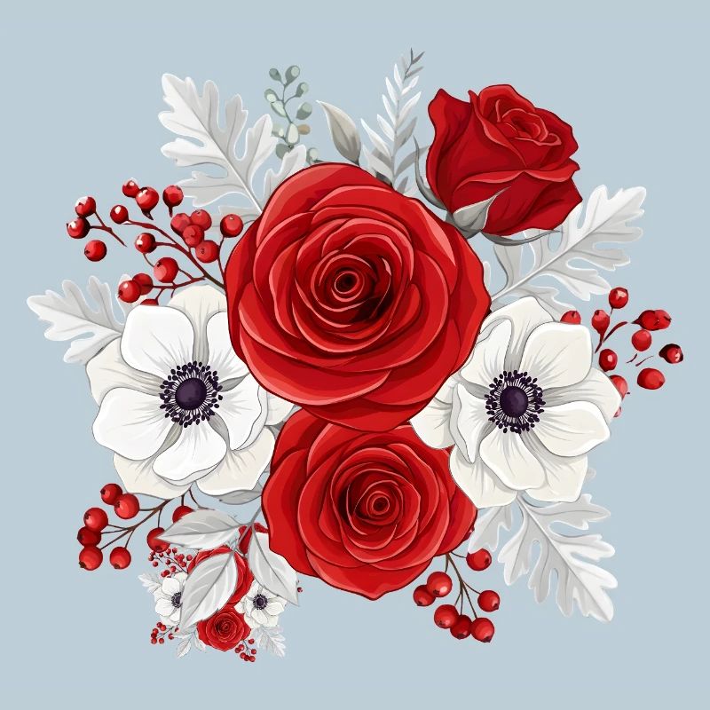 Bouquet rouge et blanc florale