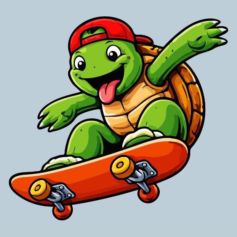 Skateboard-Schildkröten-Maskottchen-Cartoon