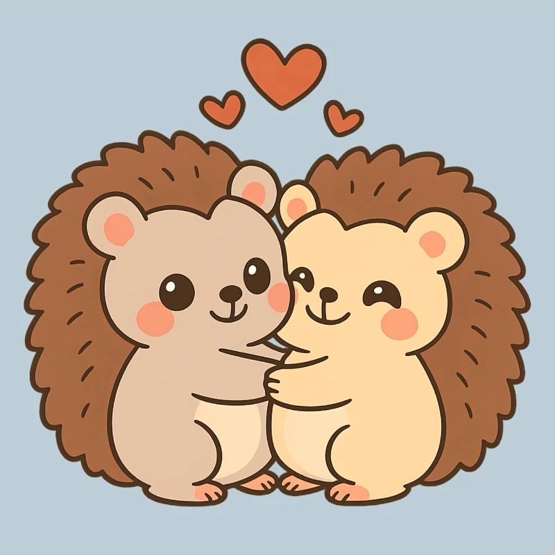 Valentinstag Herz Igel Paar