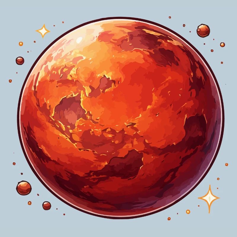 Roter Planet Mars kosmische Illustration