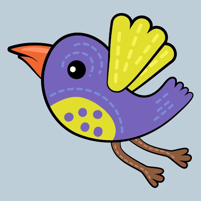 Kleiner Lila Vogel