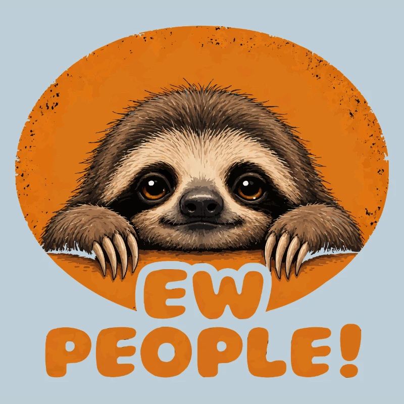 Slow Sloth in the Orange Circle