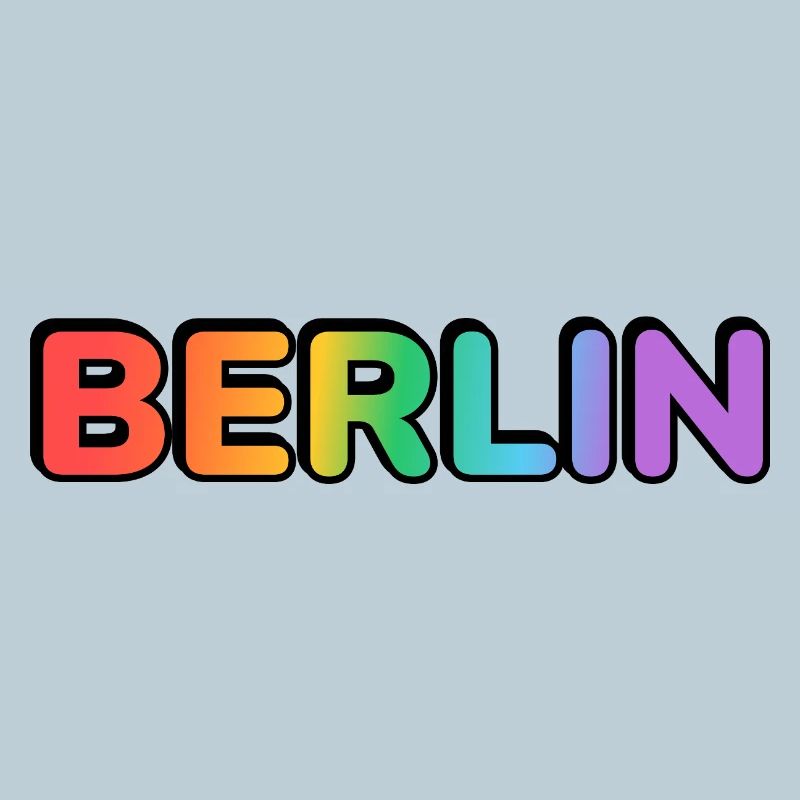 Berlin Rainbow Gradient Letters LGBT