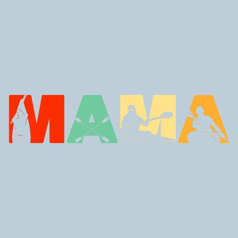 Kayaker MAMA Retro Sunset Kayaking Gift