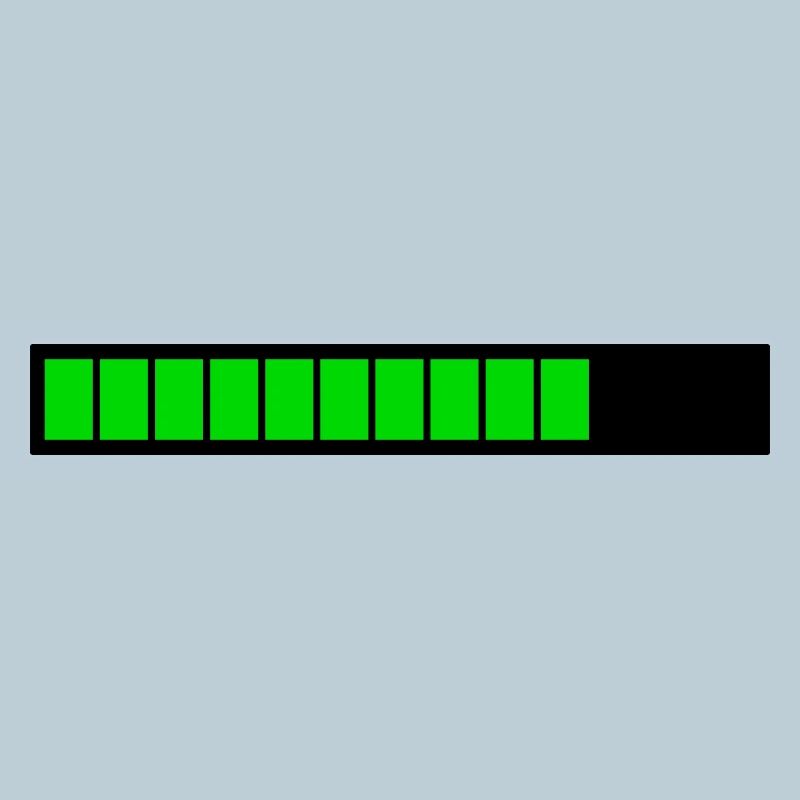 Barre de chargement rectangle Noir Vert (75%)