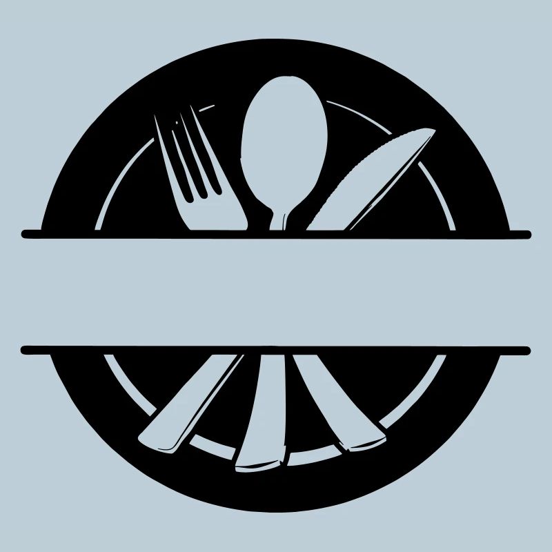 Besteck-Menü-Logo mit Teller