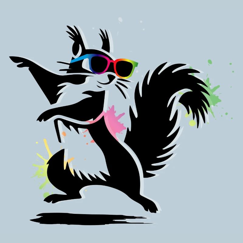 Stylish Squirrel with Sunglasses Stencil