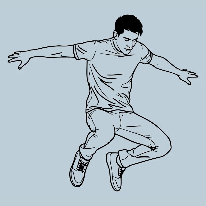 Tanzender Mann Line Art