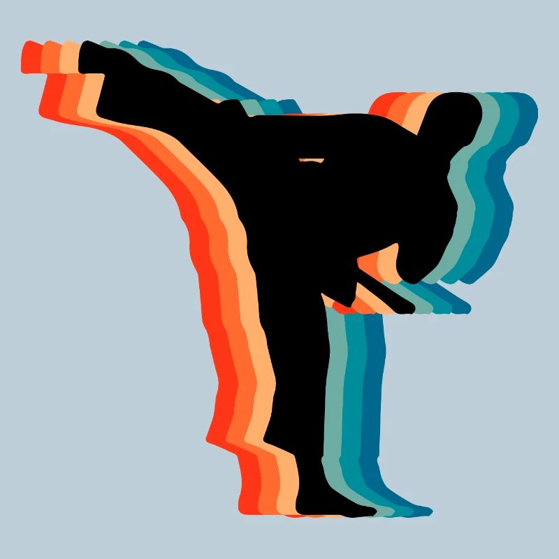 Retro Judo Karate Martial Arts Silhouette Gift