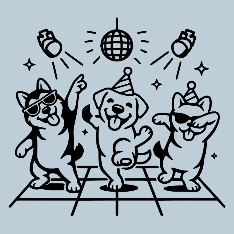 Dancing Party Dogs Kids Disco