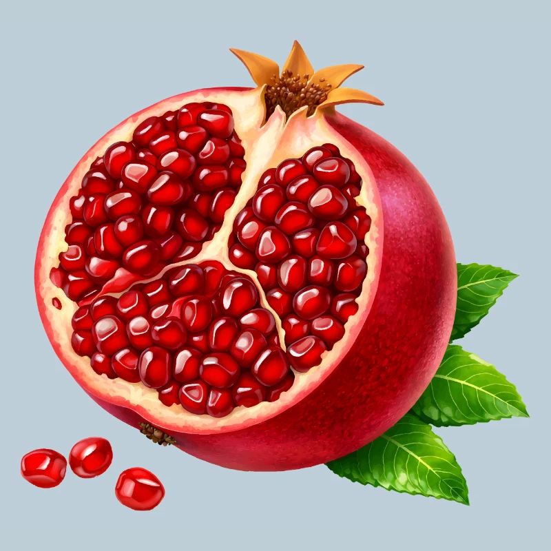Half Pomegranate Realistic