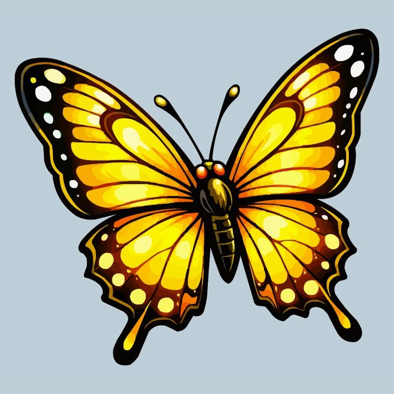 Yellow Orange Butterfly Pattern