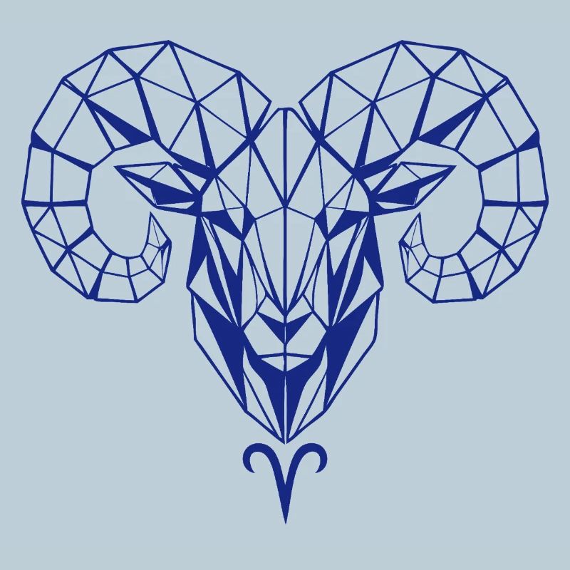 Geometric ram's head polygon