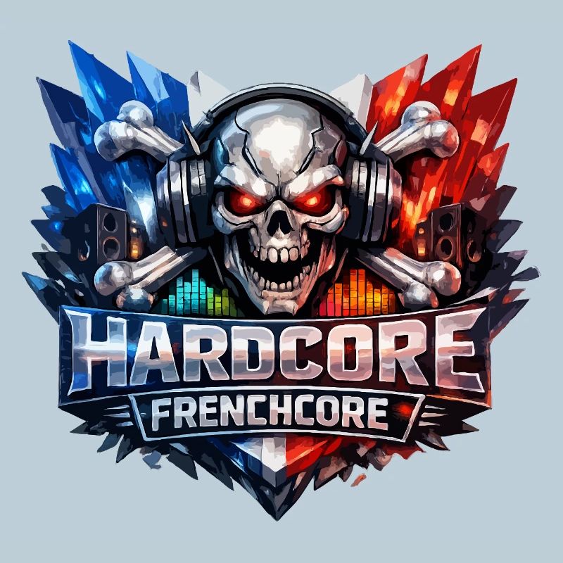Hardcore Frenchcore Skull Art