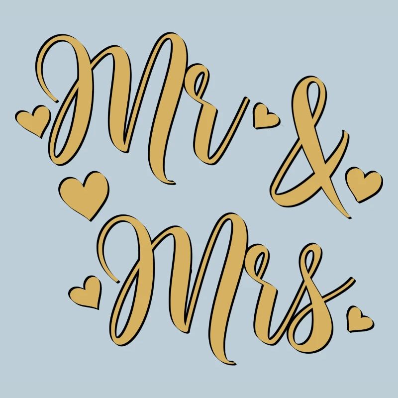 Mr et Mrs doré sur fond noir
