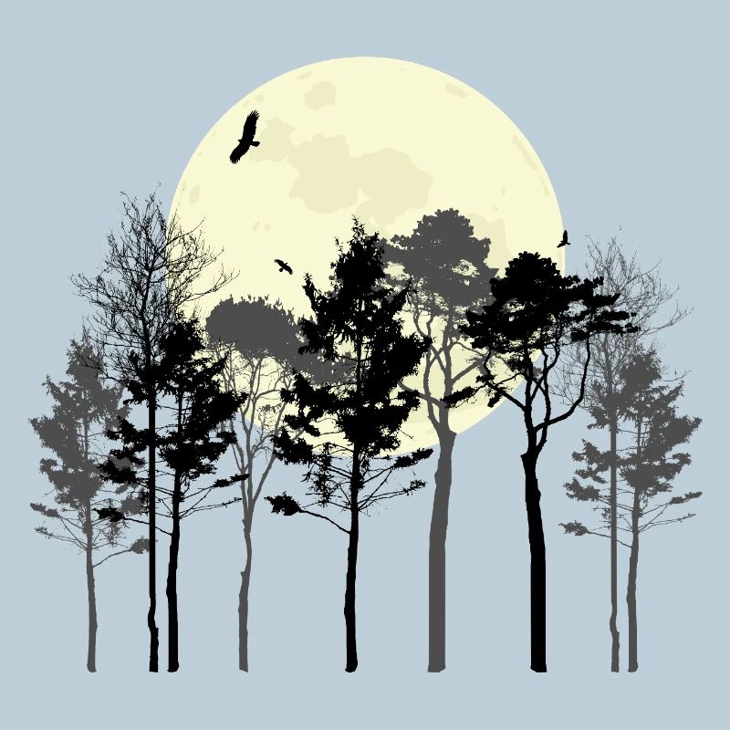 Celestial Forest Silhouette Design