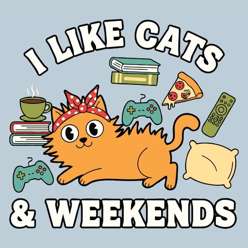 I like cats and weekends chill out cat