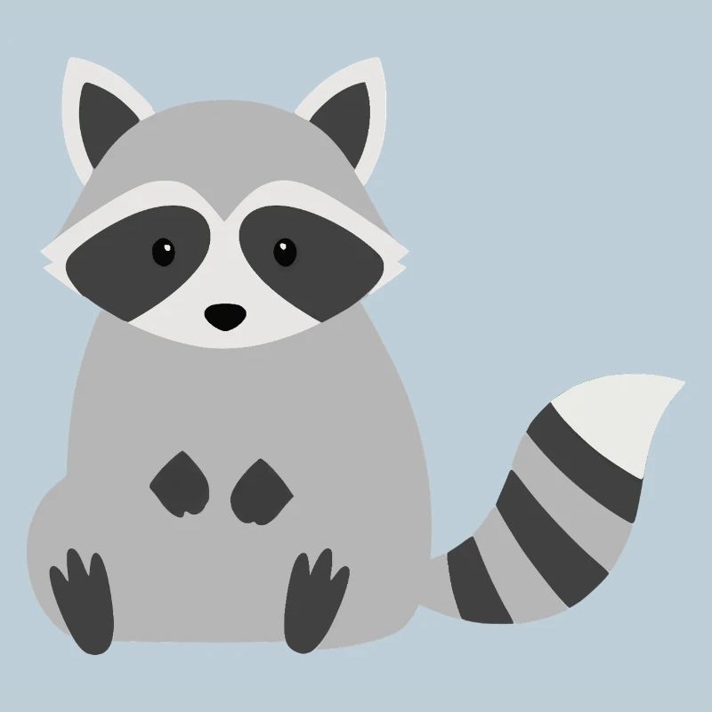 Süßer sitzender Waschbär minimalistischen Stil