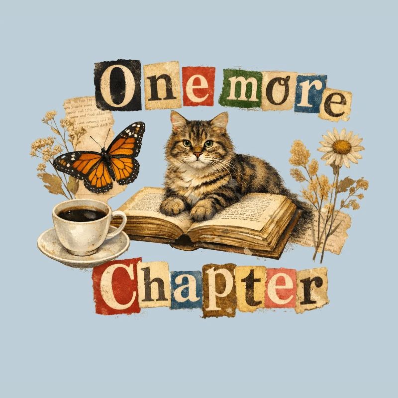 One More Chapter - Cozy Reading Cat
