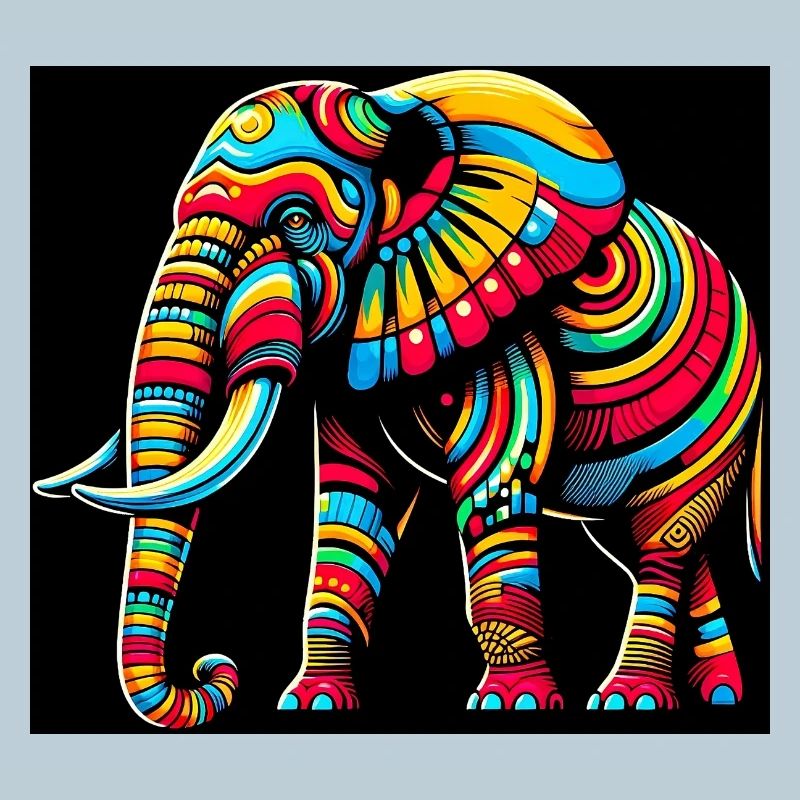 Éléphant Pop Art