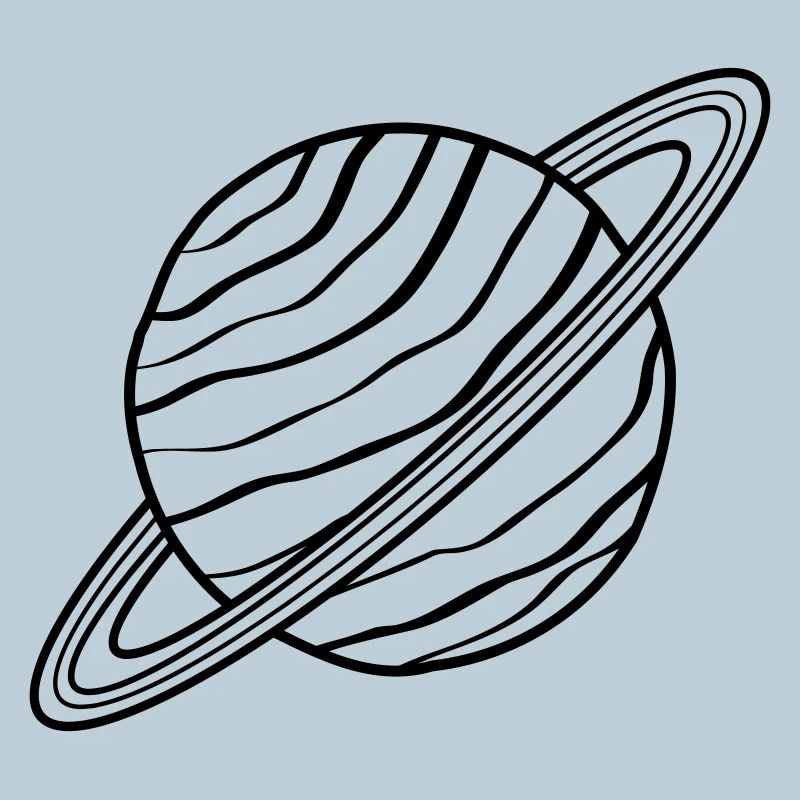 Planet with Rings Saturn Uranus Space Doodle