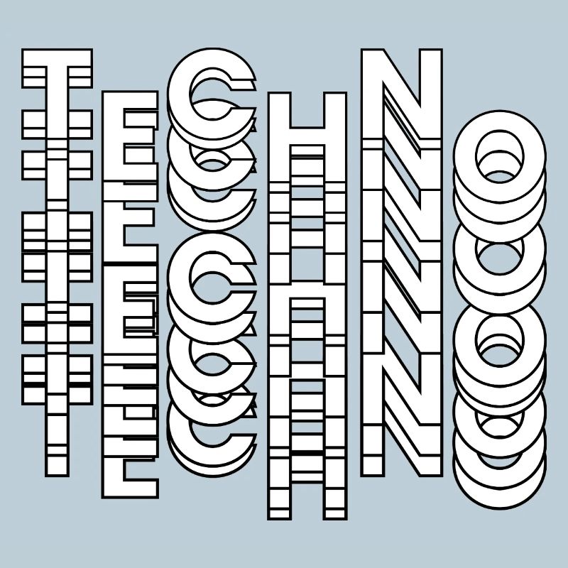 Futuristic Techno Typography Design