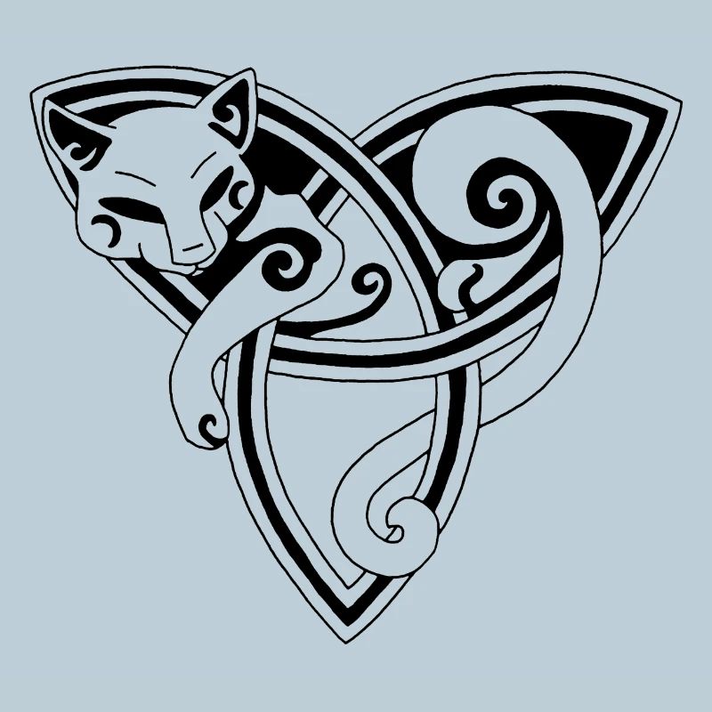 Black cat and Celtic symbol