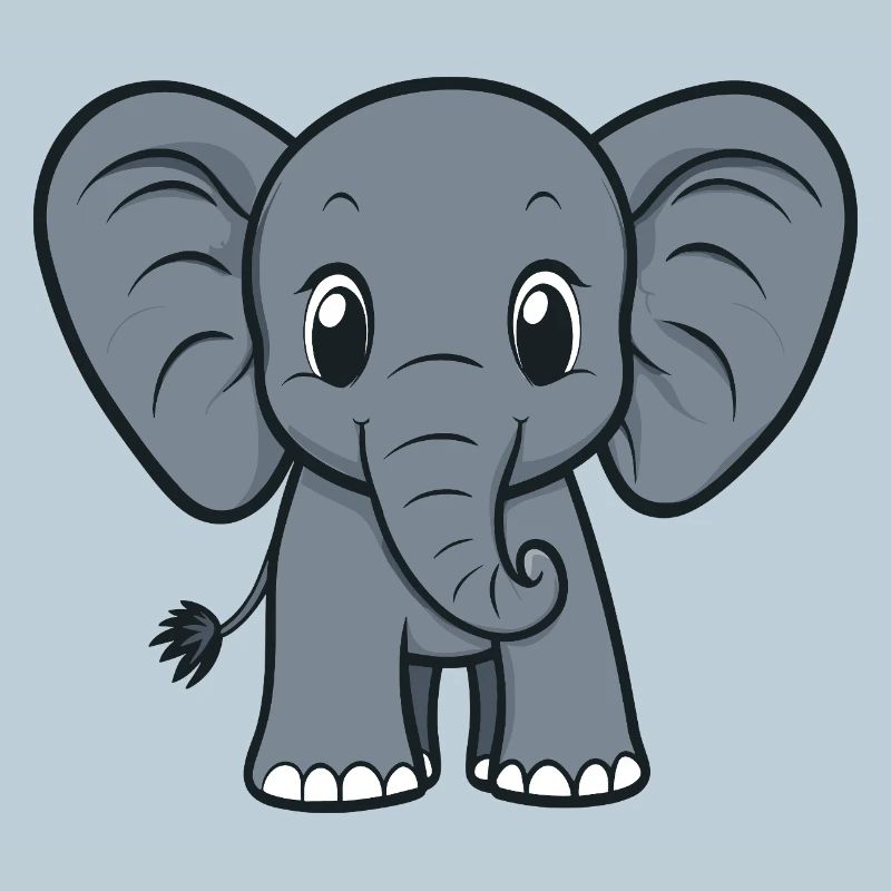Dessin animé d’éléphant mignon