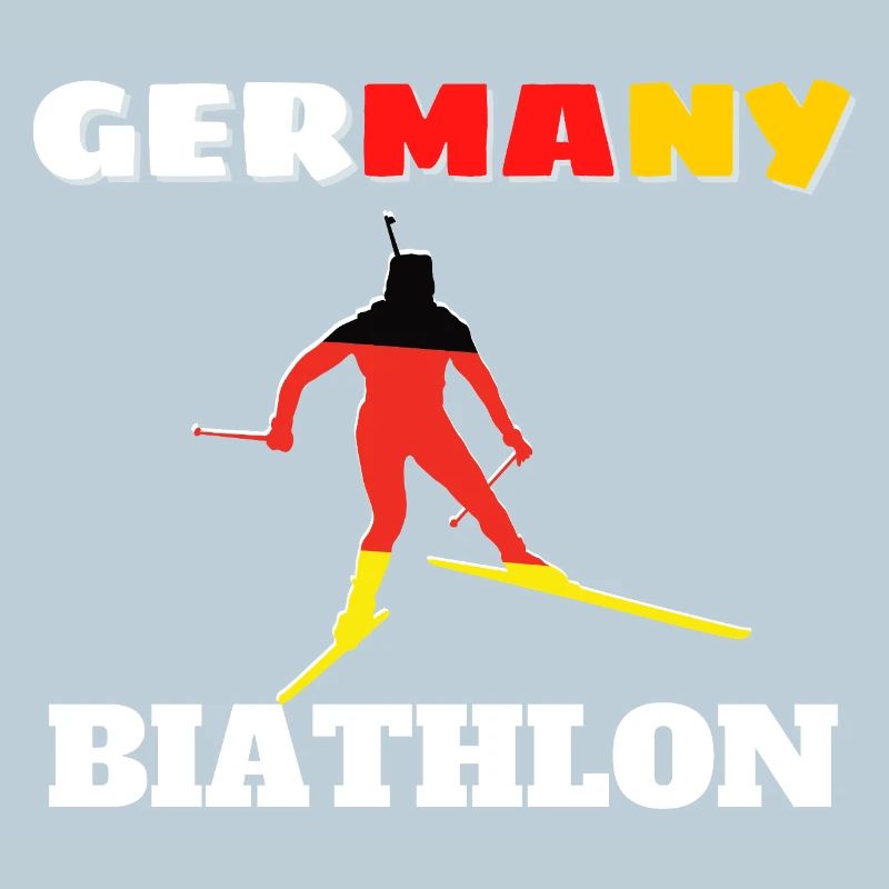 Biathlete silhouette with German flag