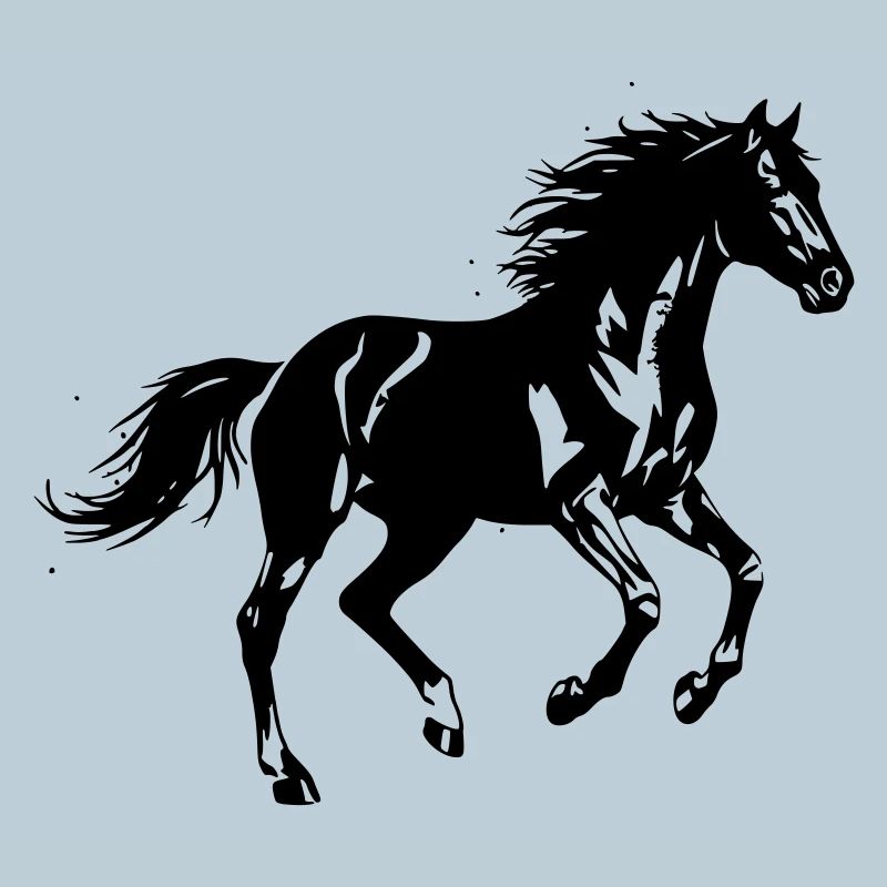 Silhouette de galop de cheval sauvage