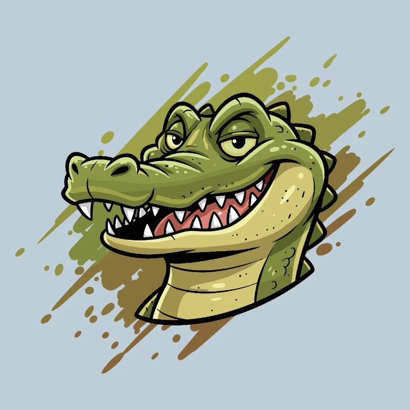 Alligator Graffiti Kopf