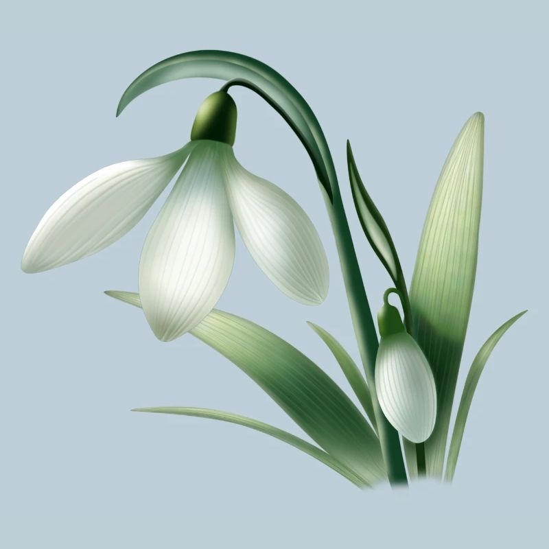 Winteranemone – Weiße Blumengrafik