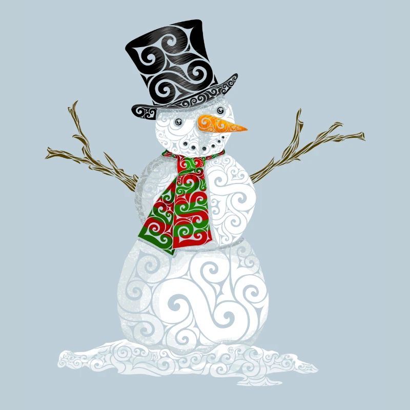 Glücklicher wirbelnder Schneemann