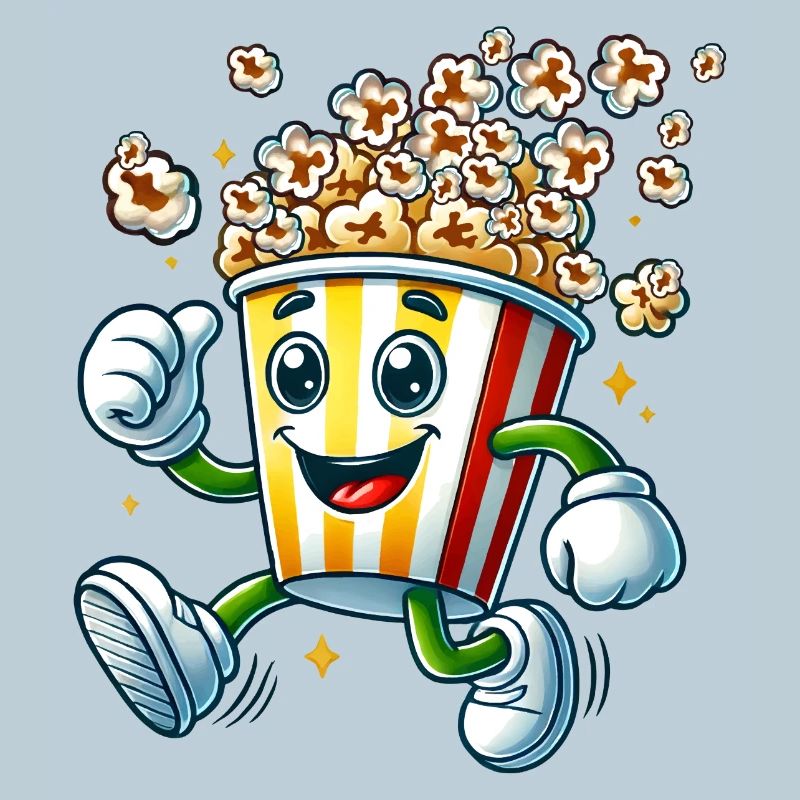 motif pop-corn de dessin animé joyeux pour s’amuser au cinéma