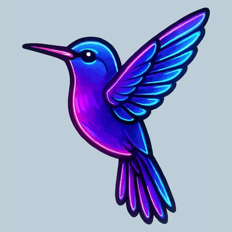Neon Hummingbird Animals