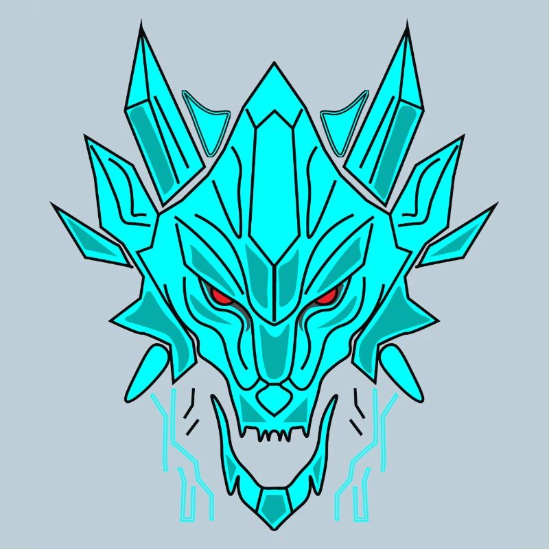 Geometrischer Eisdrache Kopf