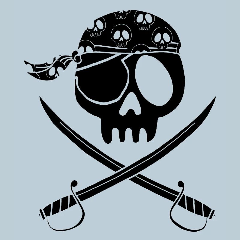 Crâne de pirate noir