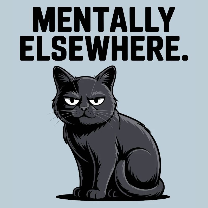 Mentally Elsewhere Cat Tee