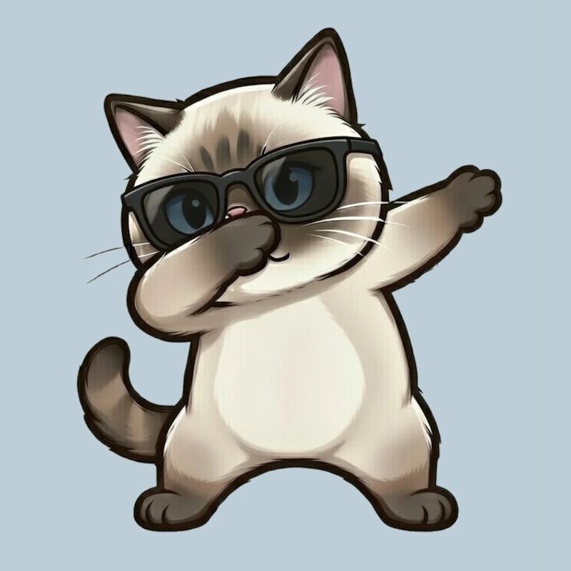 Dabbing Siamese Cat