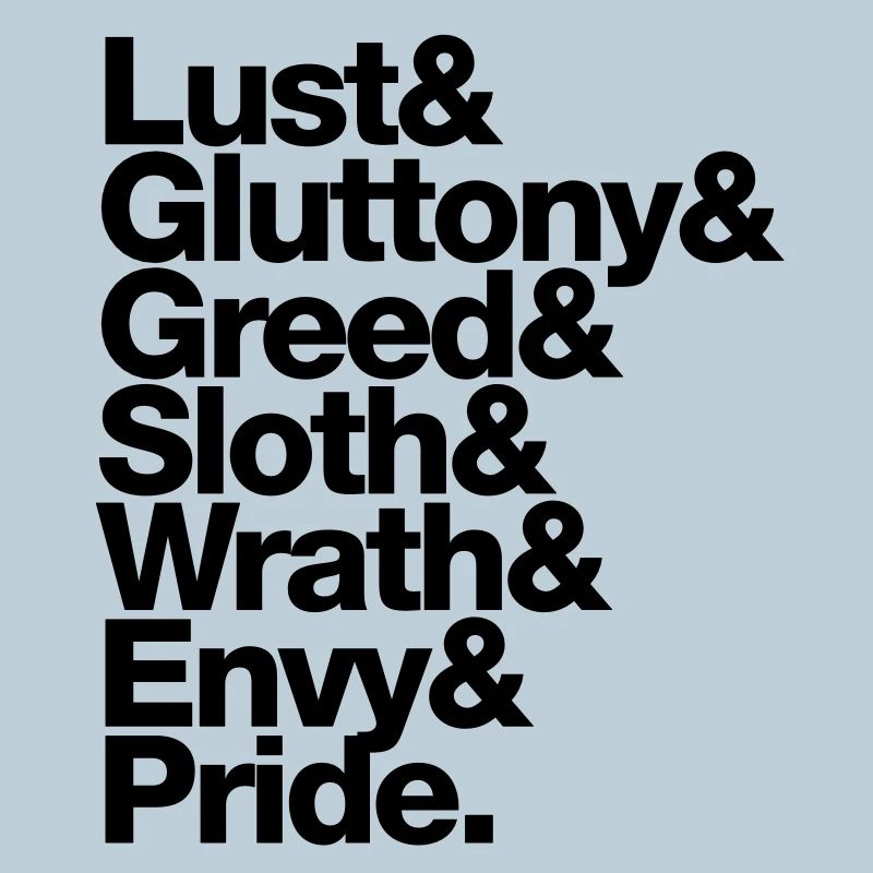sieben 7 todsünden - seven deadly sins - englisch